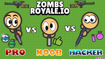 EPIC BATTLE NOOB vs PRO vs HACKER in ZOMBSROYALE.IO !!! | Fortnite.io by LeeZY