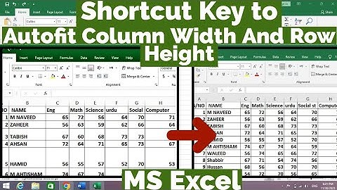 Shortcut Key to Autofit Column Width And Row Height in MS Excel | How to Autofit Columns And Rows