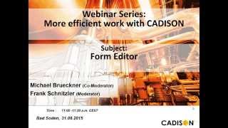 CADISON Webinar | Tools in CADISON - Part 1: Form Designer