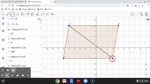 Constructing Diagonals and Intersection Points using Geogebra