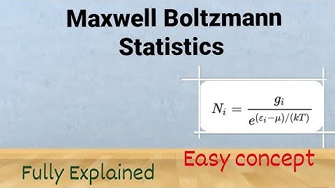 Maxwell - Boltzmann Statistics || Statistical Mechanics.
