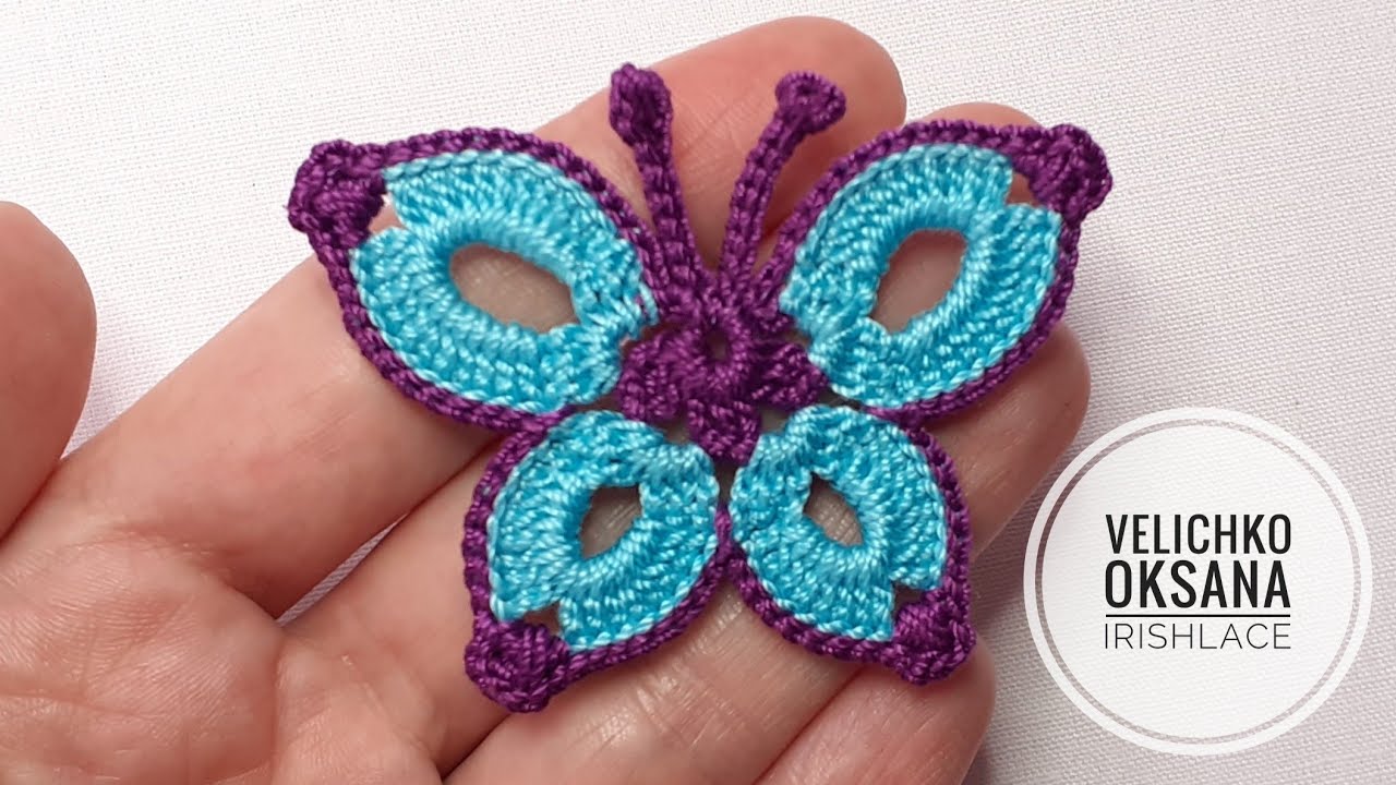 Бабочки крючком, мастер класс. Butterfly crochet.