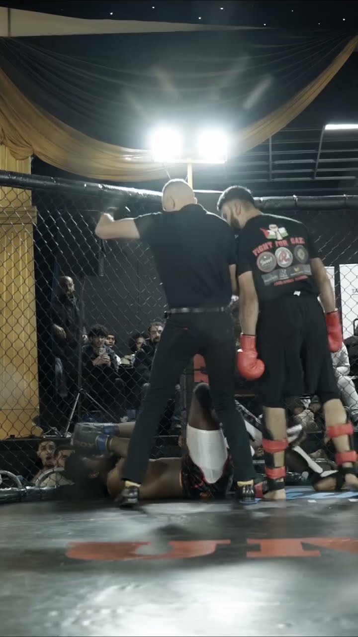 1st minute of the 1st round, lands a peach of a punch