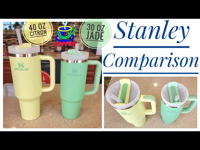 Stanley Cup 40 oz vs 30 oz Tumbler with Handle NEW Colors JADE & Citron  Comparison 