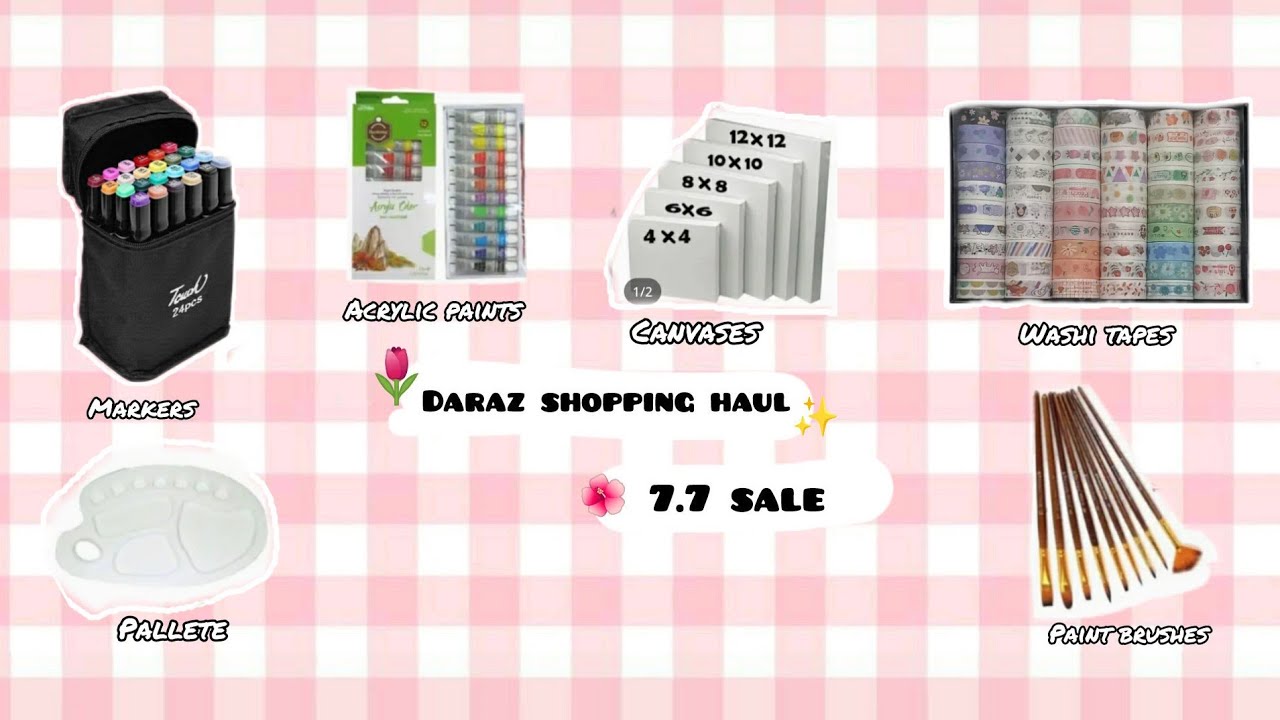 Daraz Shopping Haul ( Painting supplies) 🌷🎨 YouTube