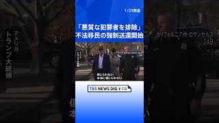 トランプ政権が不法移民の強制送還を開始　軍用機も使用 「悪質な犯罪者を排除」トランプ氏｜TBS NEWS DIG #shorts