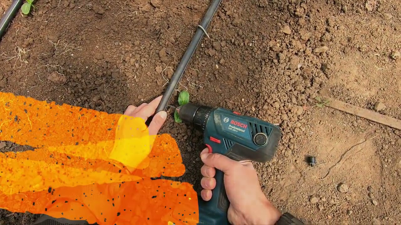 Капково напояване. Монтаж на капкообразуватели разпръсквачи.