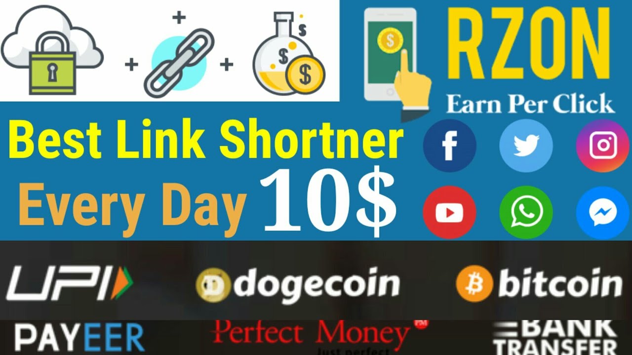 Earn Free Bitcoin Dogecoin & USD By Link Shortener || Earn 10$ Every Day || RZON || My Crypto Earnin