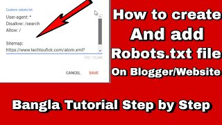 How To Add Robots.txt File In Blogger Bangla | What is Robots.txt | How to Create Robots.txt File