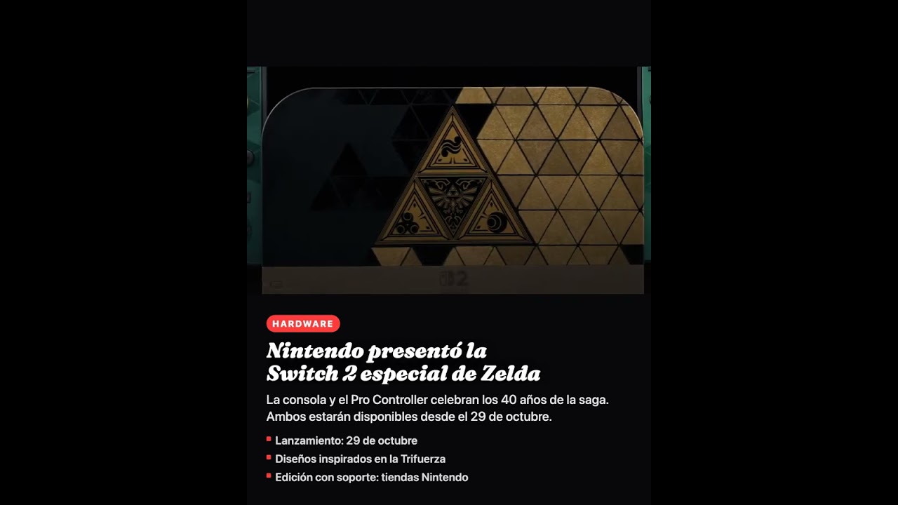 Nintendo presentó la Switch 2 especial de Zelda