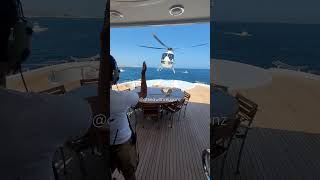 Helicopter Landing On A 68M Superyacht