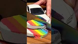 ⚡ Tesla Sand Cutting | Hidden Rainbow Inside ASMR 🔪 #asmr #shorts #satisfying #tesla