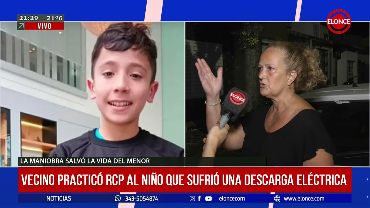 Vecino practicó RCP al niño que sufrió una descarga électrica
