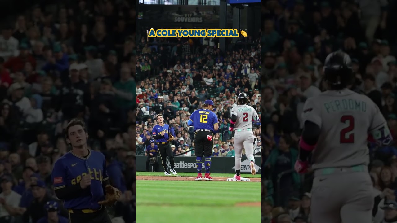 a juggling act 😮 #mlb #baseball #defense #highlights #mariners #coleyoung