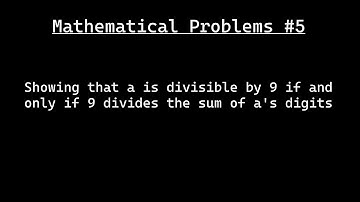 Showing that a number is divisible by 9 if and only if the sum of its digits is