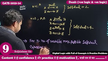 Lec 09 Duals (+ve logic & -ve logic) || CS & IT Engg || GATE-2023-24 || Computer Centrick