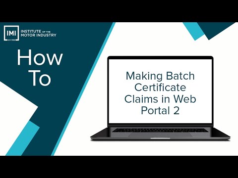 Making Batch Certificate Claims in Web Portal 2