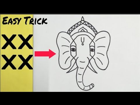 How To Draw God Ganesh Face With Letter X X X X Easydrawing Godganesha Youtubevideo