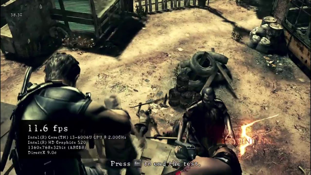 RESIDENT EVIL 5  benchmark on  Intel HD graphics 520
