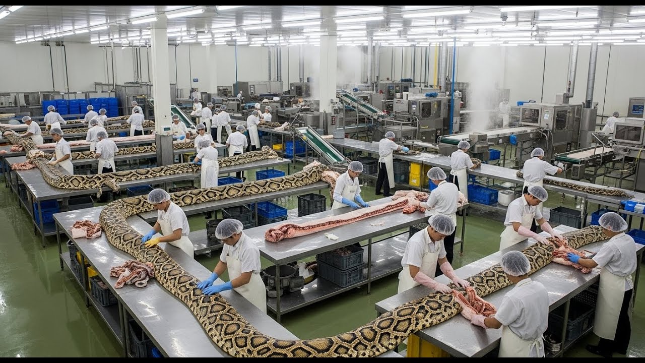 Inside the Modern Snake Meat Factory – The Incredible Process You’ve Never Seen 🐍