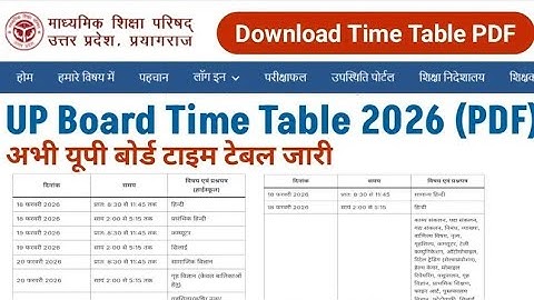 UP Board Exam Date 2026 | यूपी बोर्ड 10वीं 12वीं परीक्षा डेट जारी | UPMSP Exam Time Table 2026 Down.