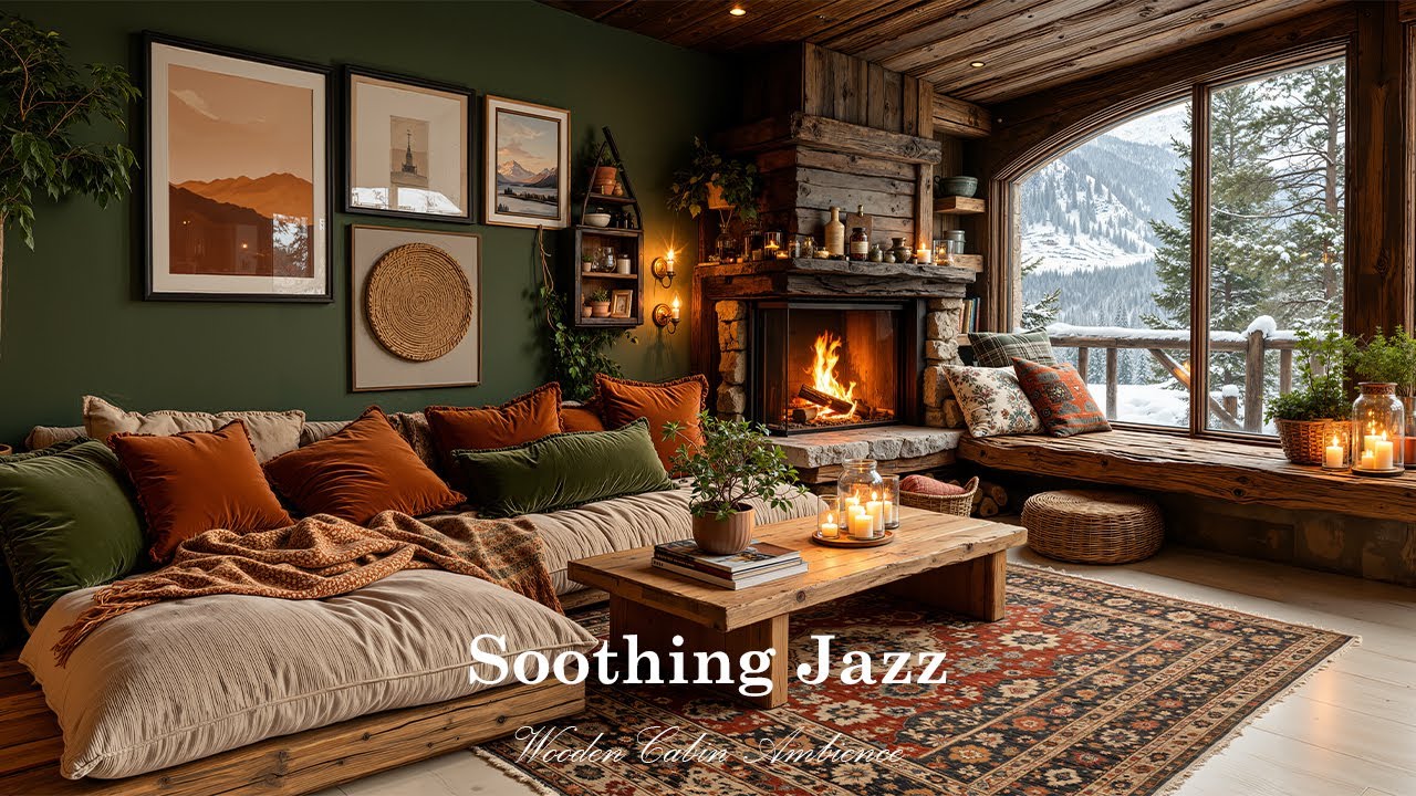 Успокаивающая Джазовая Мелодия В Атмосфере Деревянной Хижины | Джазовая Музыка В Сочетании С Прир...