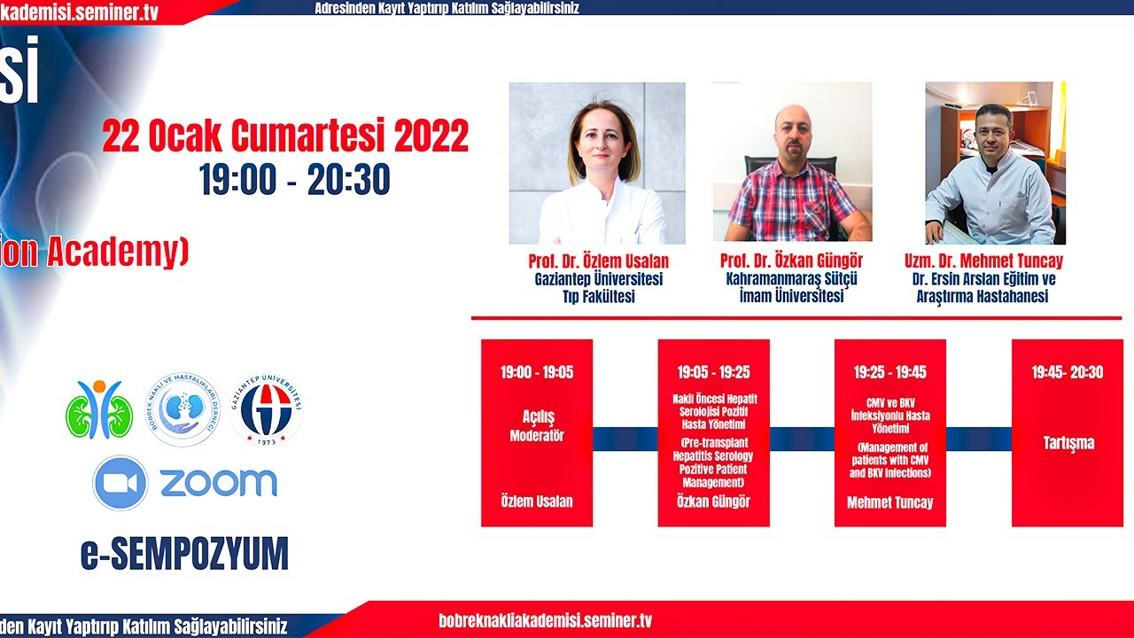 BÖBREK TRANSPLANTASYONUNDA HBV, HCV, CMV VE BKV YÖNETİMİ (22.01.2022)