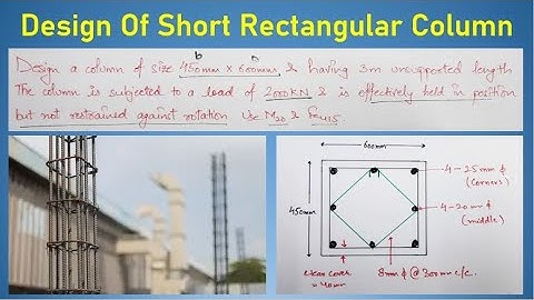 Design Of Short Rectangular Column For Axial Load | Hindi | IS 456:2000 | Limit State Method |