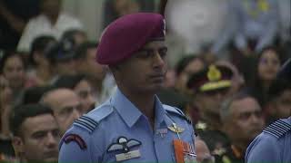 President presents Shaurya Chakra to Gp Capt YK Kandalkar, Flt Lt Tejpal & LAC Sunil Kumar