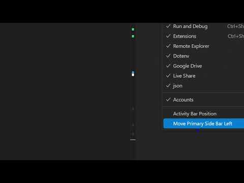 How to Hide & Show Sidebar Menu Widget in VSCode IDE & Change Sidebar Location