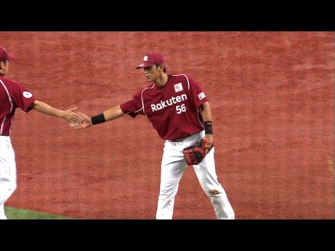 【プロ野球パ】抜かせない！中川が飛び込んでナイスキャッチ 2015/05/12 Bs-E