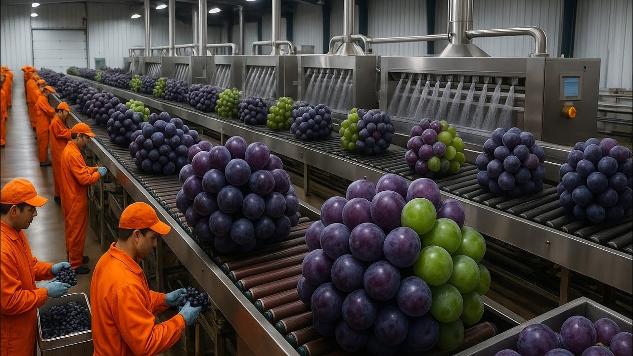 The Grape's Journey: Inside a Factory That Turns Fresh Fruit into Syrup (Full Process)