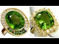 Gorgeous and stunning Peridot vintage Victorian antique rings in 14k gold