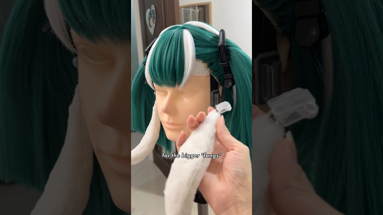 how I made guita’s wig with detachable “fangs” 🦖 #gachiakuta #cosplay #wig