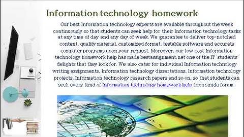 Information technology homework help