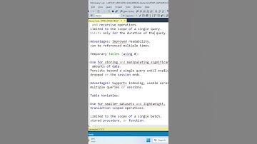 Temp Table vs CTE vs Table Variable in SQL, SQL Interview Question 2024, #viral #sql  #shorts