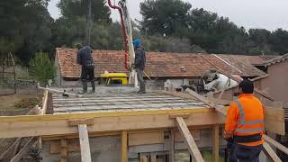 Toit plat coulage du beton