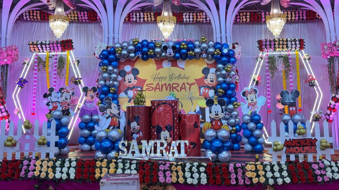 Mickey mouse theme decoration || Birthday decoration 🎈🎉