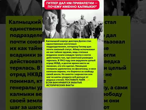 ГИТЛЕР ДАЛ ИМ ОСОБЫЙ СТАТУС — СЕКРЕТНЫЙ КОРПУС СТЕПИ! СССР ИСТОРИЯ СССР' #история #факты #СССР