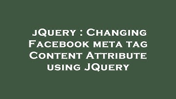 jQuery : Changing Facebook meta tag Content Attribute using JQuery