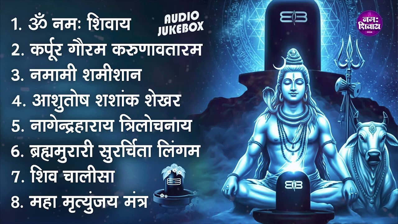 सोमवार भक्ति भजन : कर्पूर गौरम करुणावतारं, ॐ नमः शिवाय, शिव अमृतवाणी, चालीसा व आरती