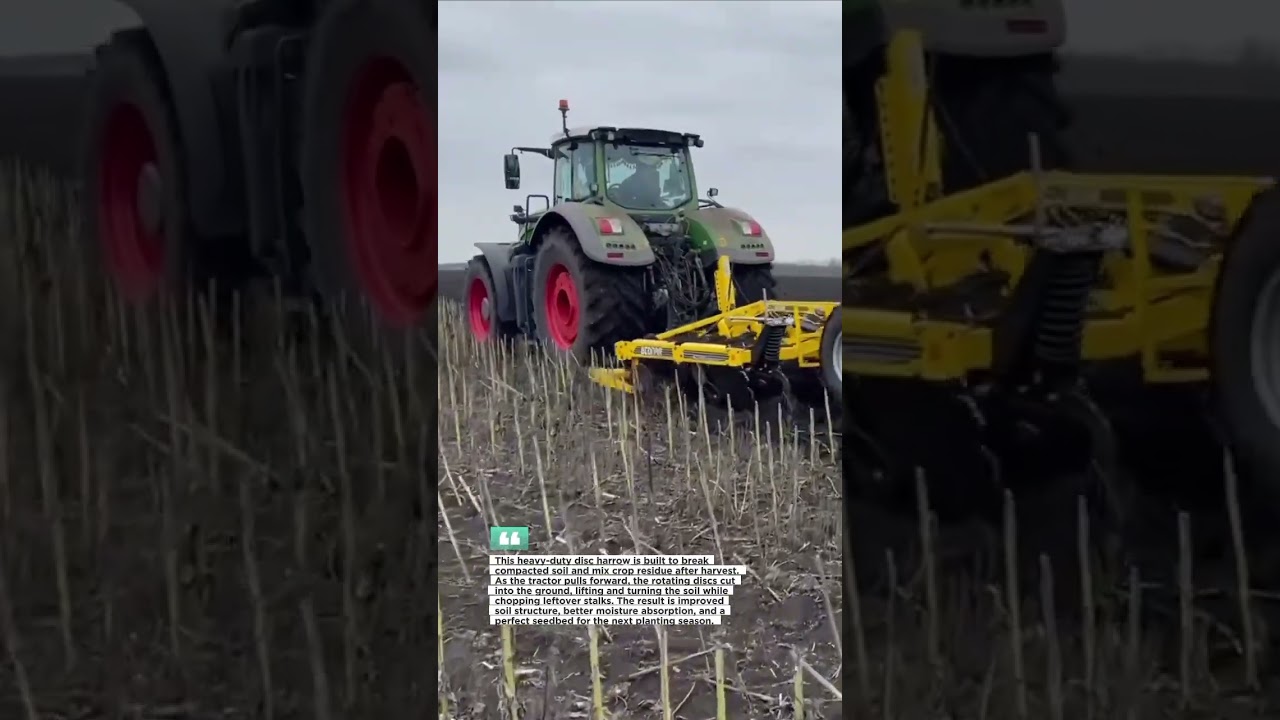 Powerful Disc Harrow Breaking Hard Soil | Farm Machinery 
