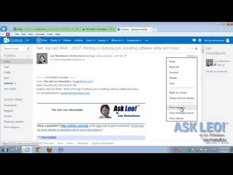 Printing an Email in Outlook.com