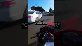 Woman Crashes Into Biker Then Blames Him For It