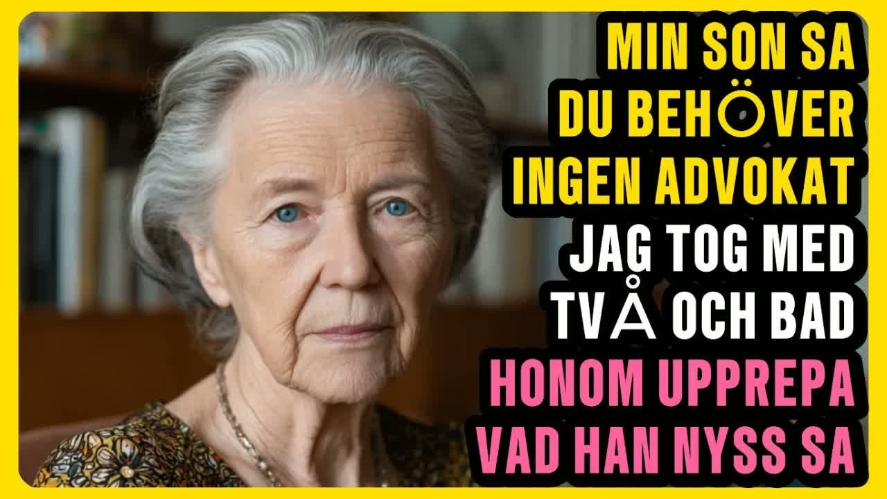 Min son skrattade när han lade fram papperen. Inte ett varmt skratt, utan något kallt, hårt. *Inte en advokat, mamma. Du förstår inte ens vad det här innebär. Skriv bara på.* Jag hade varit...