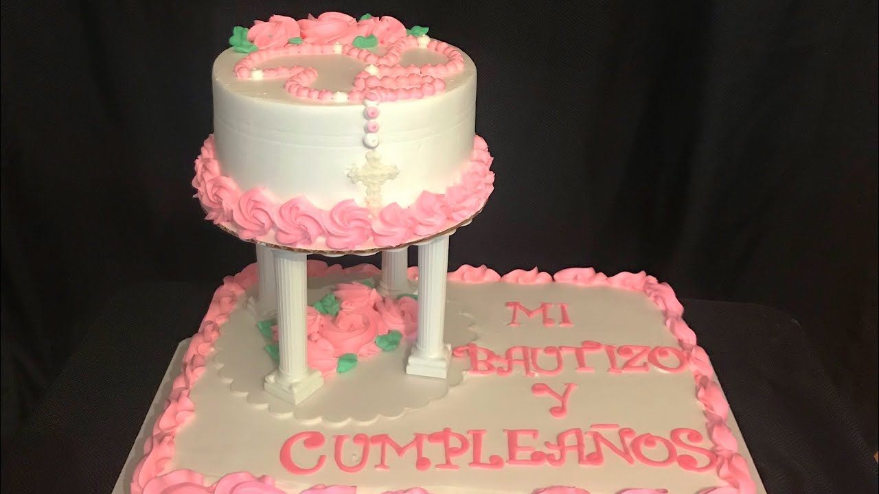 Baptism cake ( pastel para bautizo y cumpleaños ) - YouTube