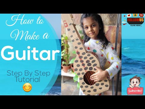 How to Make Guitar / DIY Guitar / HandMade Music Instrument / Easy Projects for Kids