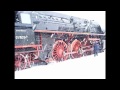 Reichsbahn Dampflok BR 01.5 Abfahrten im Schnee / german express steam loco departs in snow