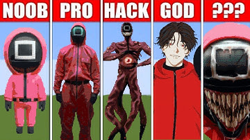 PIXEL ART (NOOB VS PRO VS HACKER VS GOD) SQUID GAME IN MINECRAFT