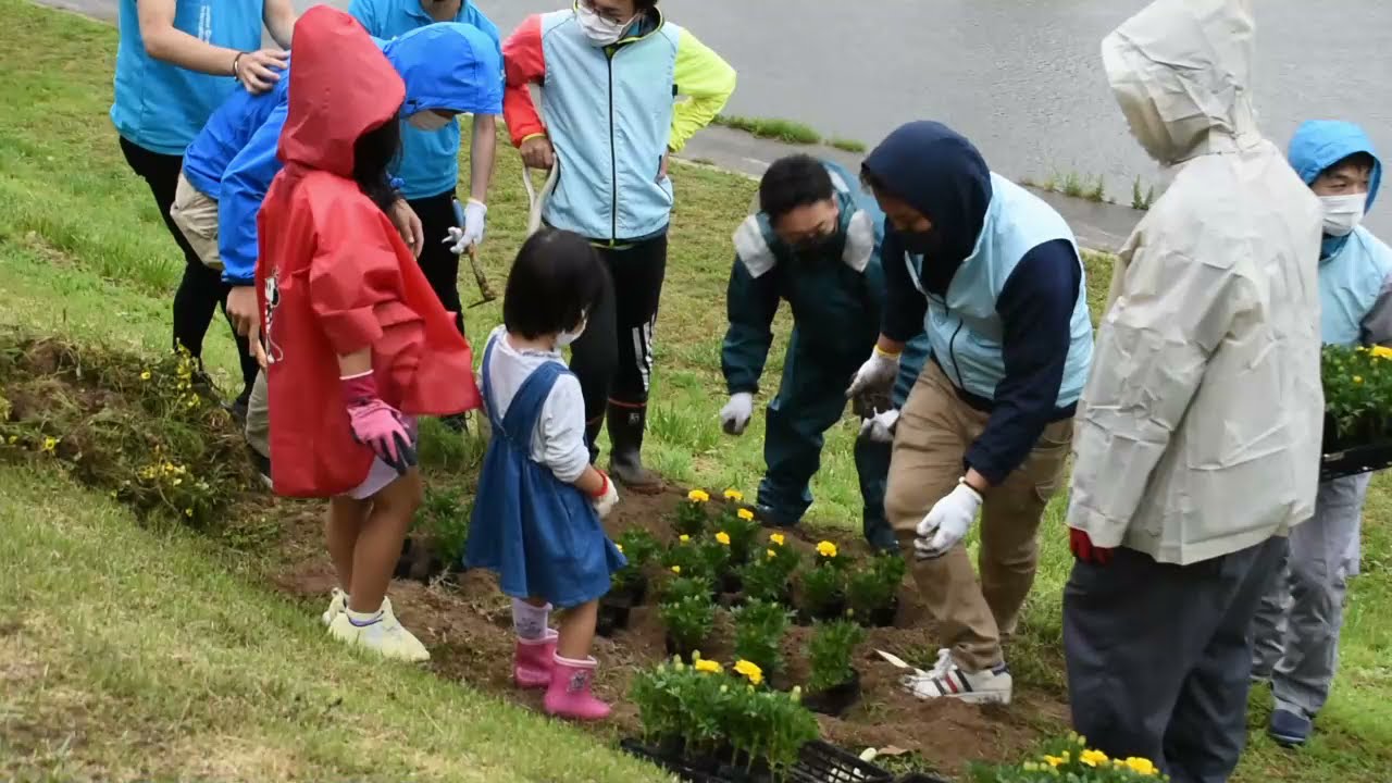 2021 七北田川クリーン運動 七北田川堤防春の花植え Youtube